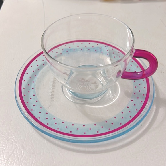 ✨Rare NWT✨ Starbucks Korea 2022 Valentine glass cup & saucer! - Picture 1 of 6